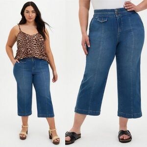 Torrid High Rise Wide Leg Cropped Jean Women’s Size 16